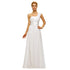 Bridesmaid Dress A Line Chiffon One Shoulder Pleated Back Lace Up Floor Length Wedding Dress