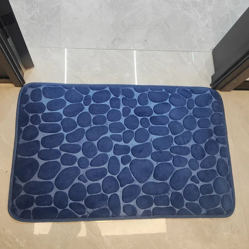 Mat Non Slip Cobblestone Embossed Bathroom Rug Memory Foam Doormat