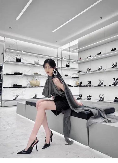 Pointed Stiletto Heels Women Pumps Patent Leather Elegant Office Shoes