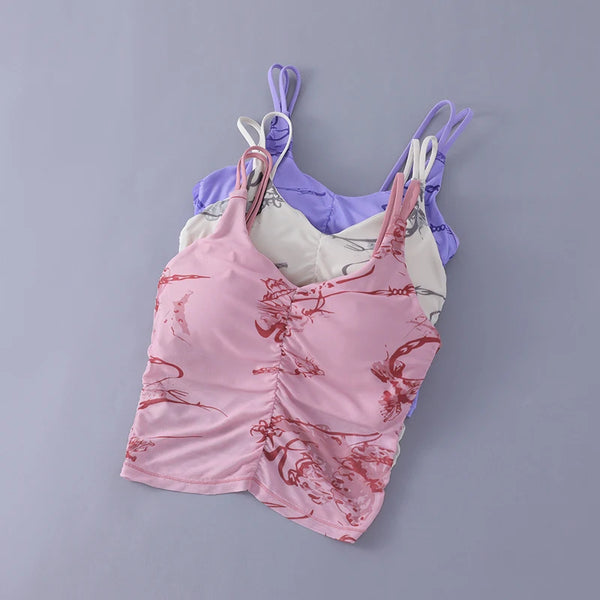 Yoga Bra Women’s Beauty Back Halter One-Piece Chest Pad Sports Crop Top