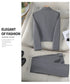 Chic Women's Office Suit Set: Long Sleeve Double Breasted Short Tops with Slim High Waisted Pencil Pants for Spring Fashion