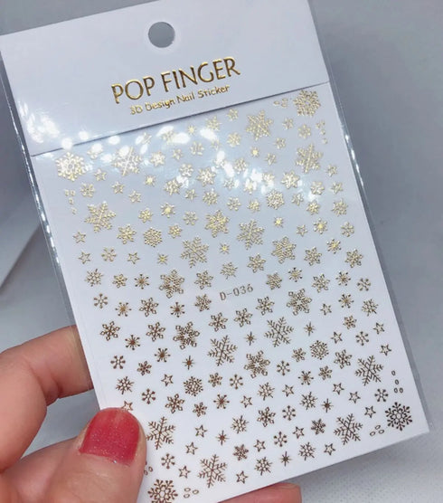 Mini Snowflake Christmas Nail Art and Scrapbooking Stickers with Santa Claus, Snowman, and Gold Foil Water Decals for Festive New Year Decorations