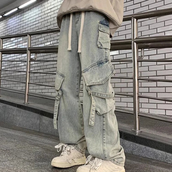 Autumn And Winter Japanese Overalls Jeans For Men And Women