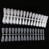 120pcs Transparent Press-On Nails with T-Shaped Water Drop Design - Short Acrylic Full Nail Tips for Autumn and Spooky Season Nail Art