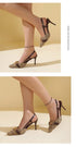 Women Pointed Toe Metal Buckle High Heel Anti Slip Sandals
