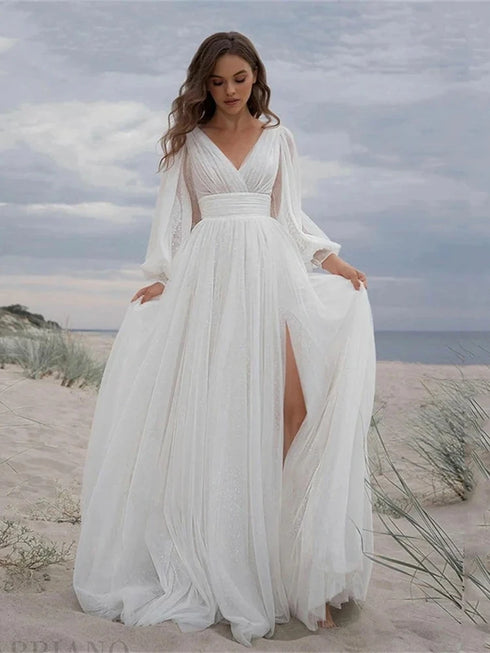 BOHO Vintage Wedding Dresses For Women Simple Bridal Gowns