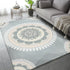 Classical Elegant Blue Rug for Retro Living Room and Bedroom Carpet Decoration