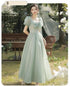 Bridesmaid Dress Elegant Tulle With Bow A Line Long Dress For Wedding Party Celebration Bridesmaid Dresses