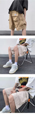 Summer Men's Functional Cargo Shorts Multi-Pocket Baggy Gym Shorts Streetwear Bermuda