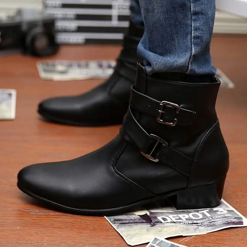 Stylish Men's Leather Chelsea Boots for Winter Business Wear