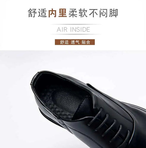Men's Casual Business Formal Oxford Shoes - Low Top Pointed Toe Leather Wedding and Office Shoes for Spring and Autumn