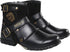 Luxury Handmade Ankle Boots with Metal Buckle and Zipper for Motorcycle and Outdoor Use - Plus Sizes Available