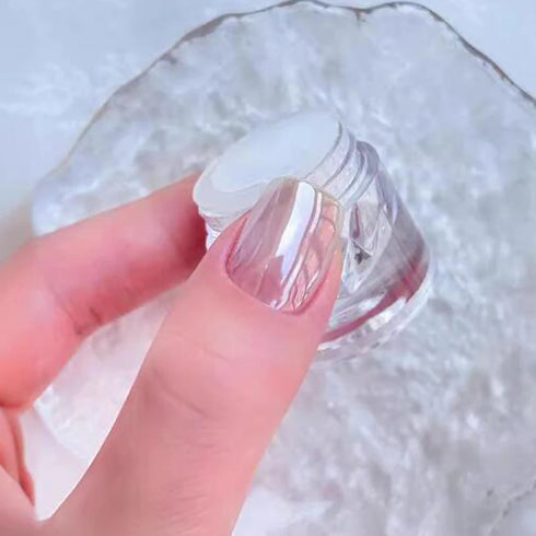 Magic Clear Pearlescent Mirror Effect Nail Glitter Powder - 0.5g Shimmering Aurora Pearl Chrome Pigment for Stunning Nail Art