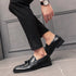 Luxury Black Low Heeled Tassels Loafers for Men Business Dress Shoes