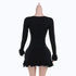 Knitted Ruffle Mini Dress for Women Elegant Bodycon Knit Sweater Dress for Autumn Winter
