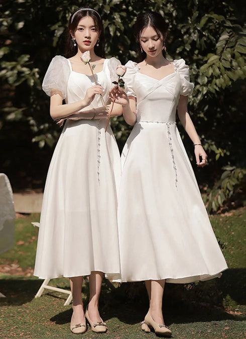 Bridesmaid Dress Floor Length Jersey Gown With Ruched Bow Sweetheart Neckline For Wedding Party Dress