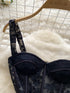 Women Sexy Hollow Out Party Club Embroidery Dress Evening Strap Splicing Vestidos