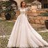 Aline Wedding Dress With Lace Appliques And Long Sleeve Floor Length Button Back Bridal Gown Maternity Friendly