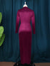 Long Dress Women Party Pleated Bandage Elegant Evening Maxi Dresses