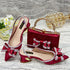 Italian Design Elegant Women's Rhinestone Heels Set