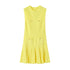 Knit Elegant Button Dress for Women Sleeveless O-neck Pocket Mini Dress Summer Fashion Slim Fit