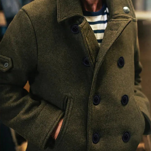 Stylish Men's Casual Woolen Jacket - Solid Color Outerwear for Autumn and Winter Fashion