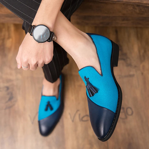 Elegant Slip-On Formal Loafers for Men - Stylish Tassel Leather Party Shoes Perfect for Weddings and Evening Events