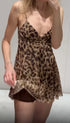 TRAF Women's Vacation Style Printed Silk Mesh V Neck Halter Mini Dress