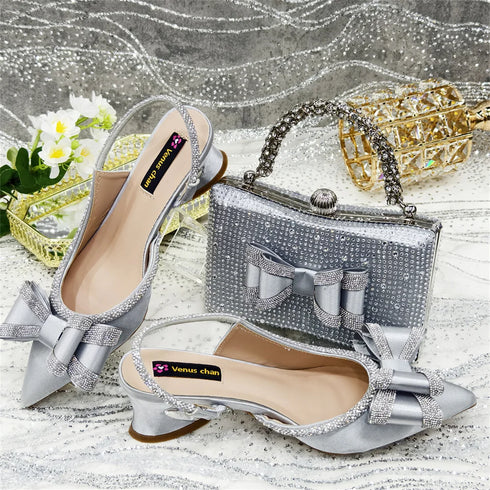Yellow Women Shoes And Bag Set With Elegant Heels And Clutch