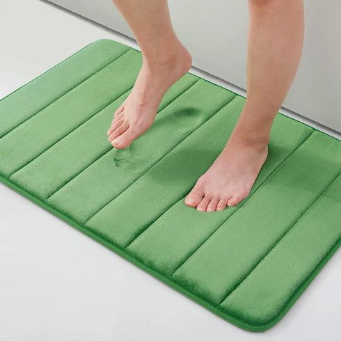 Absorbent Non-Slip Bath Mat Soft Memory Foam Bathroom Rug Machine Washable Foot Mat