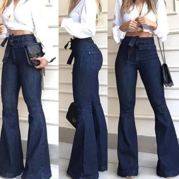 Flare Jeans for Women - High Waist Slim Fit Streetwear Pants with Zipper Fly and Flat Pockets, Perfect for Fall Outfits with Jeans and Stylish Outfits Ideas