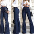 Flare Jeans for Women - High Waist Slim Fit Streetwear Pants with Zipper Fly and Flat Pockets, Perfect for Fall Outfits with Jeans and Stylish Outfits Ideas