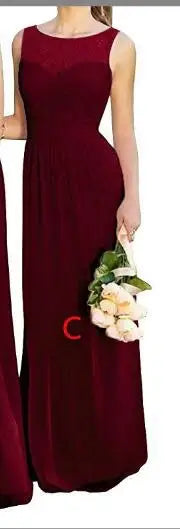 A-Line Chiffon Bridesmaid Dresses Elegant Floor-Length Sleeveless Gown For Wedding Party Occasion