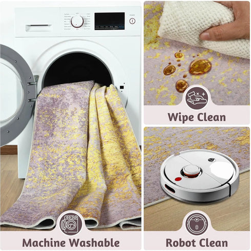 Faux Cashmere Printed Carpet Abstract Collection Soft Modern Rugs for Living Room Bedroom Home Decor