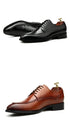 Luxury Handmade Genuine Leather Italian Oxfords for Men - Retro British Style Formal Social Shoes Perfect for Weddings and Office Wear