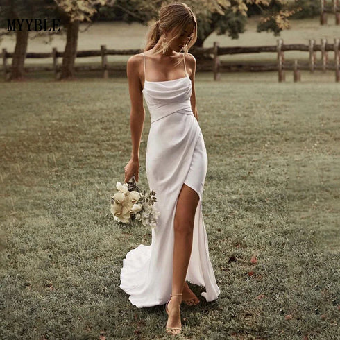 Customized Simple Sexy Wedding Dresses Boho Bridal Gowns