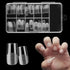 120Pcs Clear Frosted Stiletto, Almond, and Square Fake Nails - Full Coverage Gel X Coffin Manicure Tips for Stunning Autumn Nails
