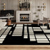 Luxury Living Room Decoration Black White Carpet French Style Area Rug Anti-slip Floor Mat