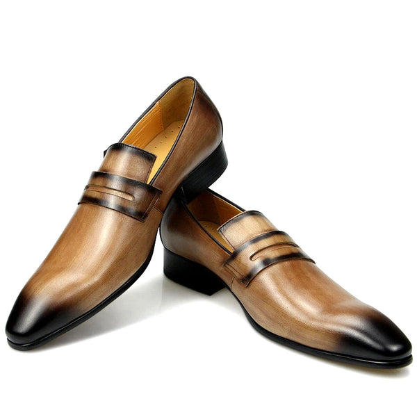 Cowhide Luxury Loafers for Men | Wear-Resistant Leather Shoes