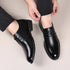 Leather Men Casual Shoes Breathable Formal Dress Shoes Lace-Up Non-Slip Driving Footwear