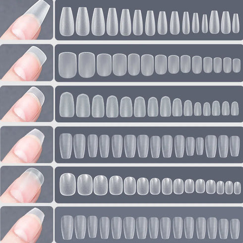 120pcs Matte Press On Nail Tips - Soft Full Cover Oval Almond Fake Nails for Spooky Season and Autumn Glam