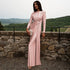 Luxury Women's Formal Occasion Dress Elegant O-neck Long Sleeve Bodycon Evening Party Robe