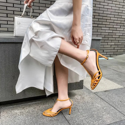 Sexy T Strap Heels For Women Sandals Narrow Band Party