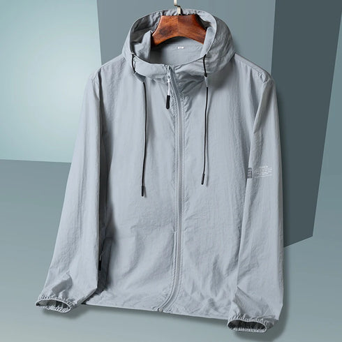 Summer Hooded Windbreaker Jacket for Men and Women - Quick Dry Sun Protection Clothing for Fishing and Hunting, Casual Outdoor Outerwear with Pockets