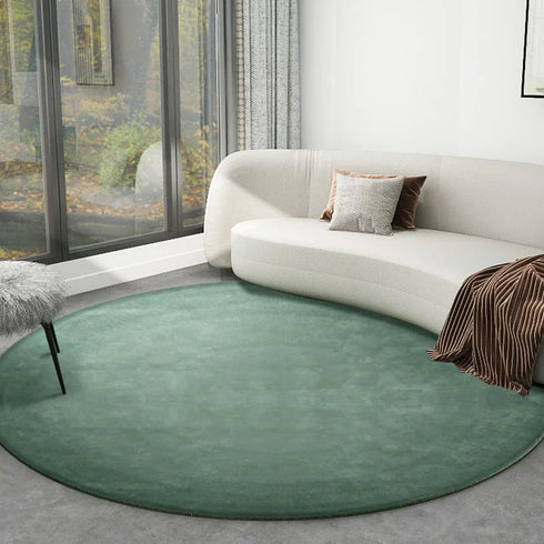 Luxury Nordic Bedroom Decor Plush Round Area Rug Washable Non Slip Mat Minimalist Carpet for Living Room