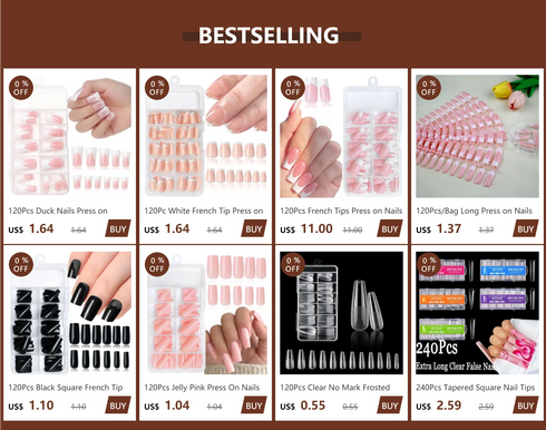 120Pcs Clear Frosted Stiletto, Almond, and Square Fake Nails - Full Coverage Gel X Coffin Manicure Tips for Stunning Autumn Nails