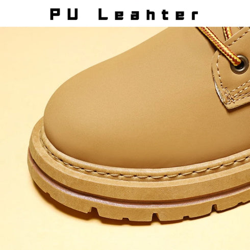 Luxury British Style Men's Ankle Motorcycle Boots – Designer Lace-Up Leather Footwear