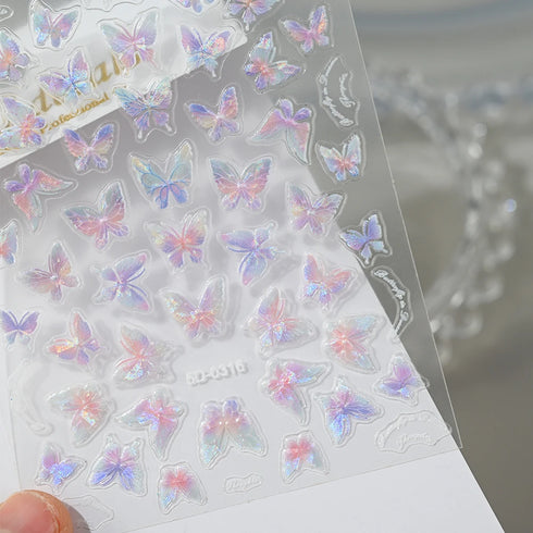 Adorable Pink Christmas Nail Art Stickers with Shiny Shells, Cute Snowflakes, Stars, and Wreaths - 5D Embossed Nail Decorations for Festive Nail Designs