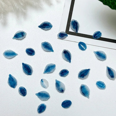 50pcs 3D Kawaii Colorful Leaf Nail Art Charms - Mixed Resin Nail Decorations and Acrylic Rhinestones for DIY Manicure Accessories and Press-On Nails