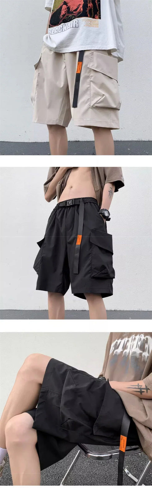 Summer Men's Functional Cargo Shorts Multi-Pocket Baggy Gym Shorts Streetwear Bermuda